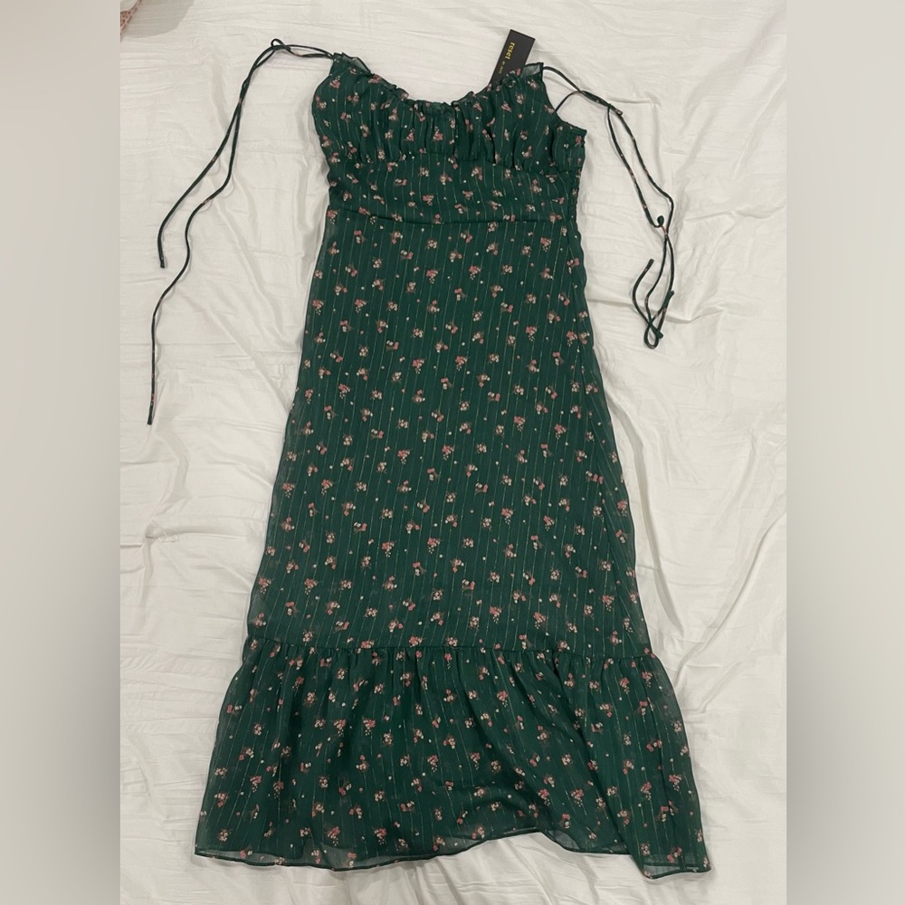 Reset by Jane- Emerald Green Midi dress- size small